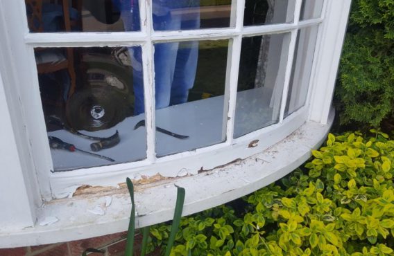 Curved Sash Window Before Repair