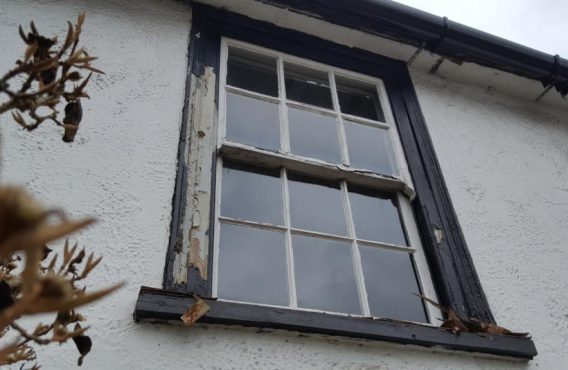 Sash Window before restoration