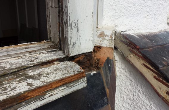 decayed timber before replacement