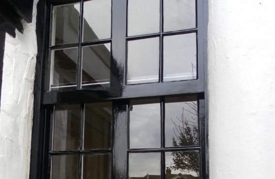 Old sash window after restoration
